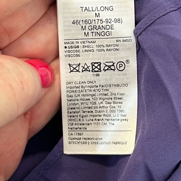 NWT BANANA REPUBLIC Balloon-Sleeve Top Purple Women’s Size Medium Tall - Picture 8 of 8